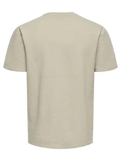 Only and Sons miesten t-paita, K KIAN REG SEERSUCKER SS TEE Silver Lining