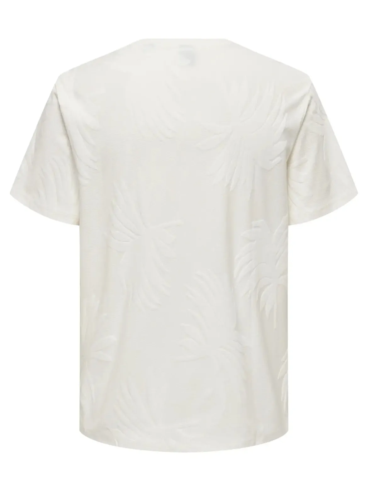 Only and Sons miesten T-paita Marco Life Palm Jacquard, Cloud Dancer
