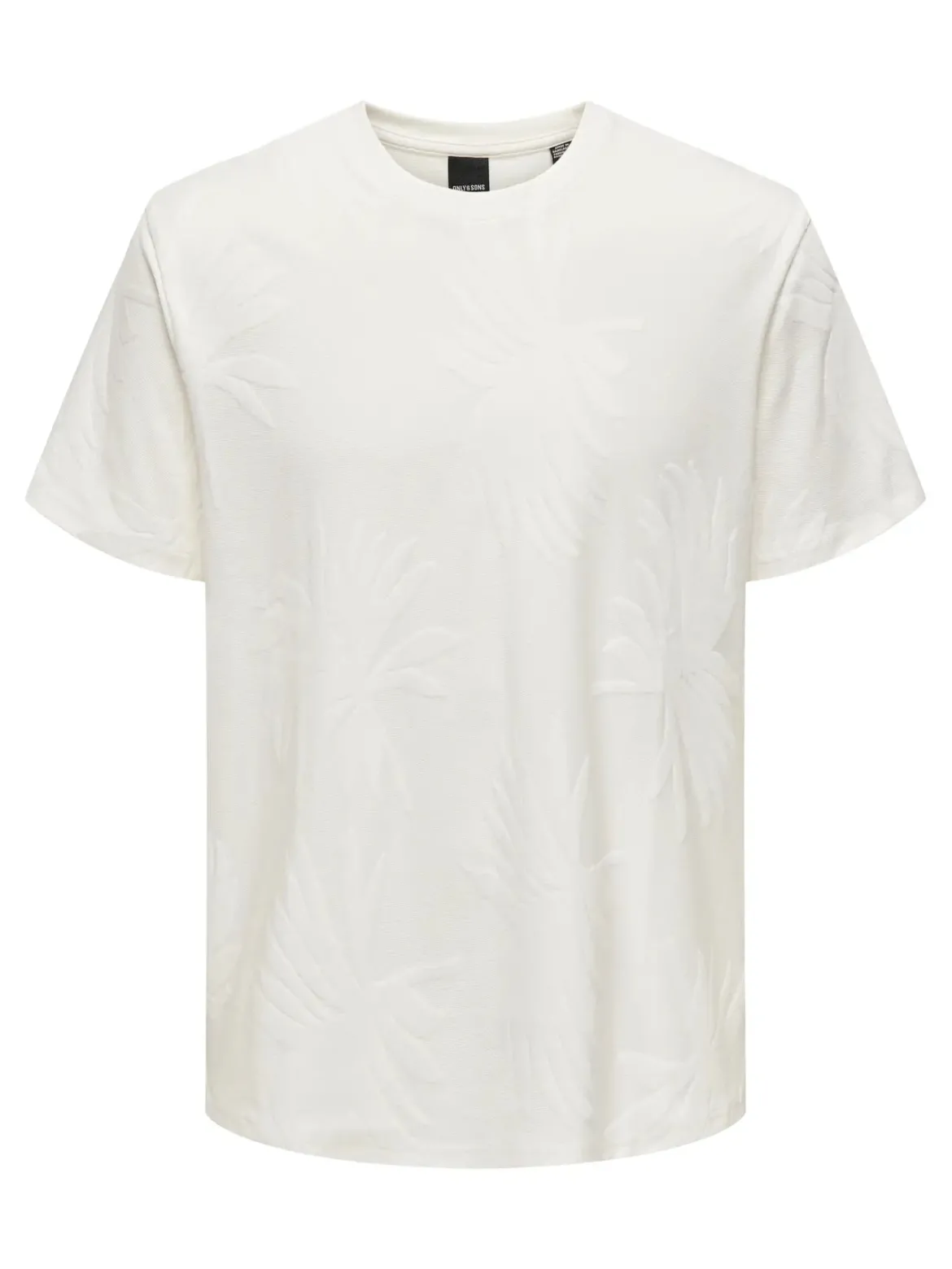 Only and Sons miesten T-paita Marco Life Palm Jacquard, Cloud Dancer