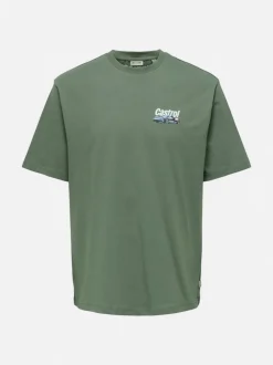 Only and Sons miesten t-paita ONSCastrol Life RLX SS Lic Tee, Castor Gray Supercar