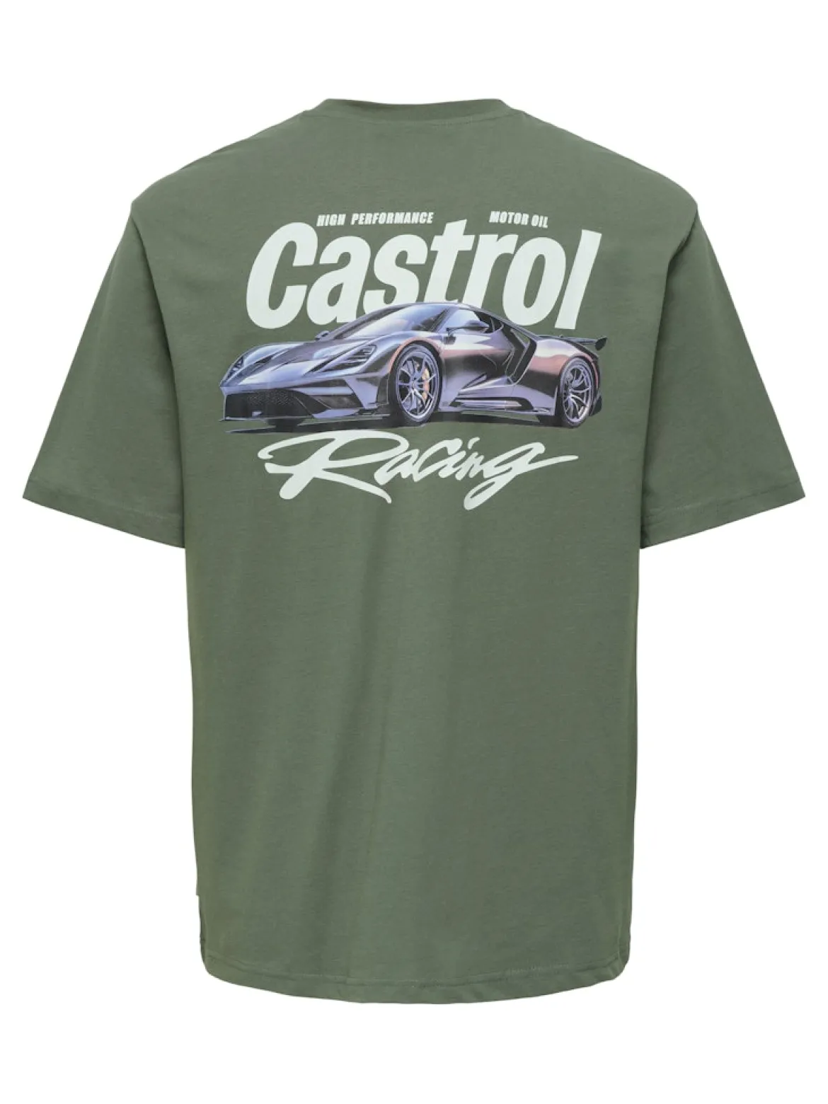 Only and Sons miesten t-paita ONSCastrol Life RLX SS Lic Tee, Castor Gray Supercar