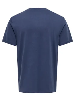 Only and Sons miesten T-paita Onsmax Life Ss Stitch Tee Noos, Blue Nights