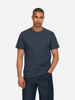 Only and Sons miesten T-paita Onsmax Life Ss Stitch Tee Noos, Blue Nights