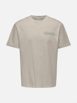 Only and Sons miesten t-paita Onsfred Life RLX SS Print Tee, Silver Lining Citros