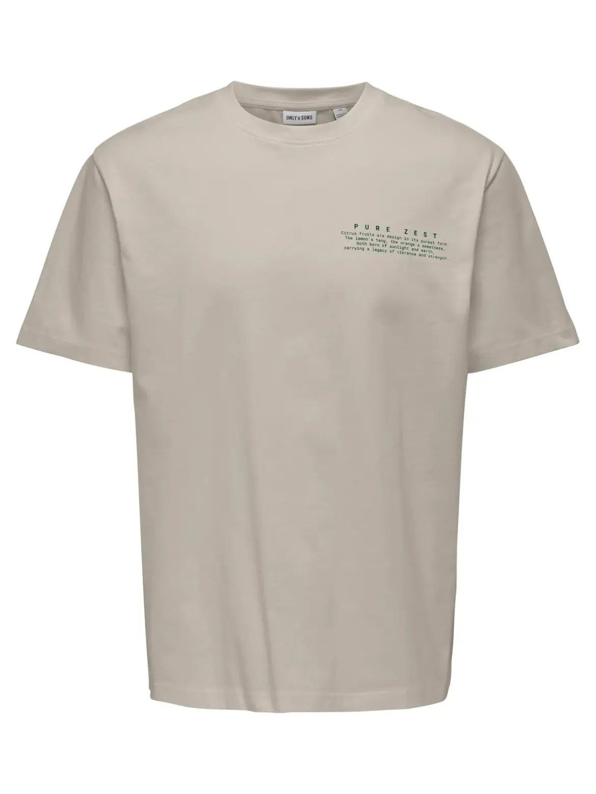 Only and Sons miesten t-paita Onsfred Life RLX SS Print Tee, Silver Lining Citros