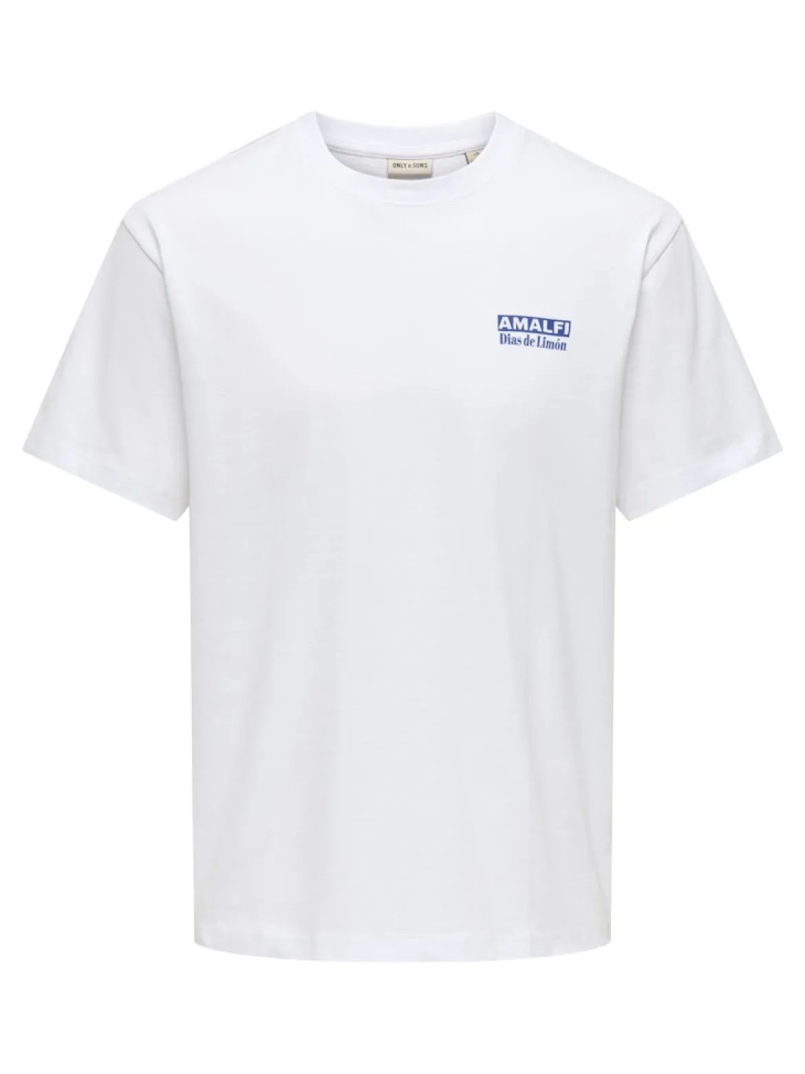 Only and Sons miesten t-paita Onsfred Life Rlx Ss Print Tee, Bright White Amalfi
