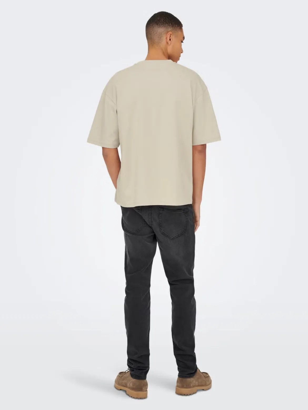 Only and Sons miesten t-paita ONSCaspian Airflex Boxy SS Tee Noos, Silver Lining