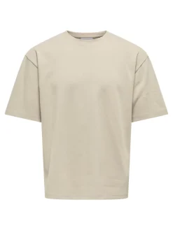 Only and Sons miesten t-paita ONSCaspian Airflex Boxy SS Tee Noos, Silver Lining