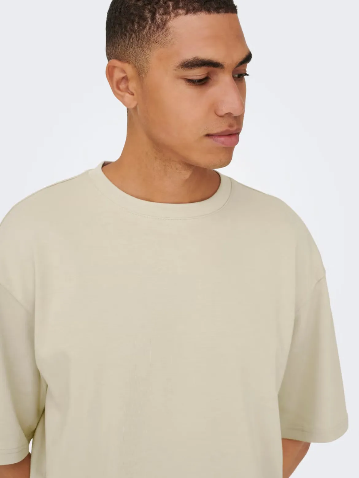 Only and Sons miesten t-paita ONSCaspian Airflex Boxy SS Tee Noos, Silver Lining