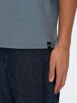 Only and Sons miesten T-paita Onsmax Life Ss Stitch Tee Noos, Flint Stone