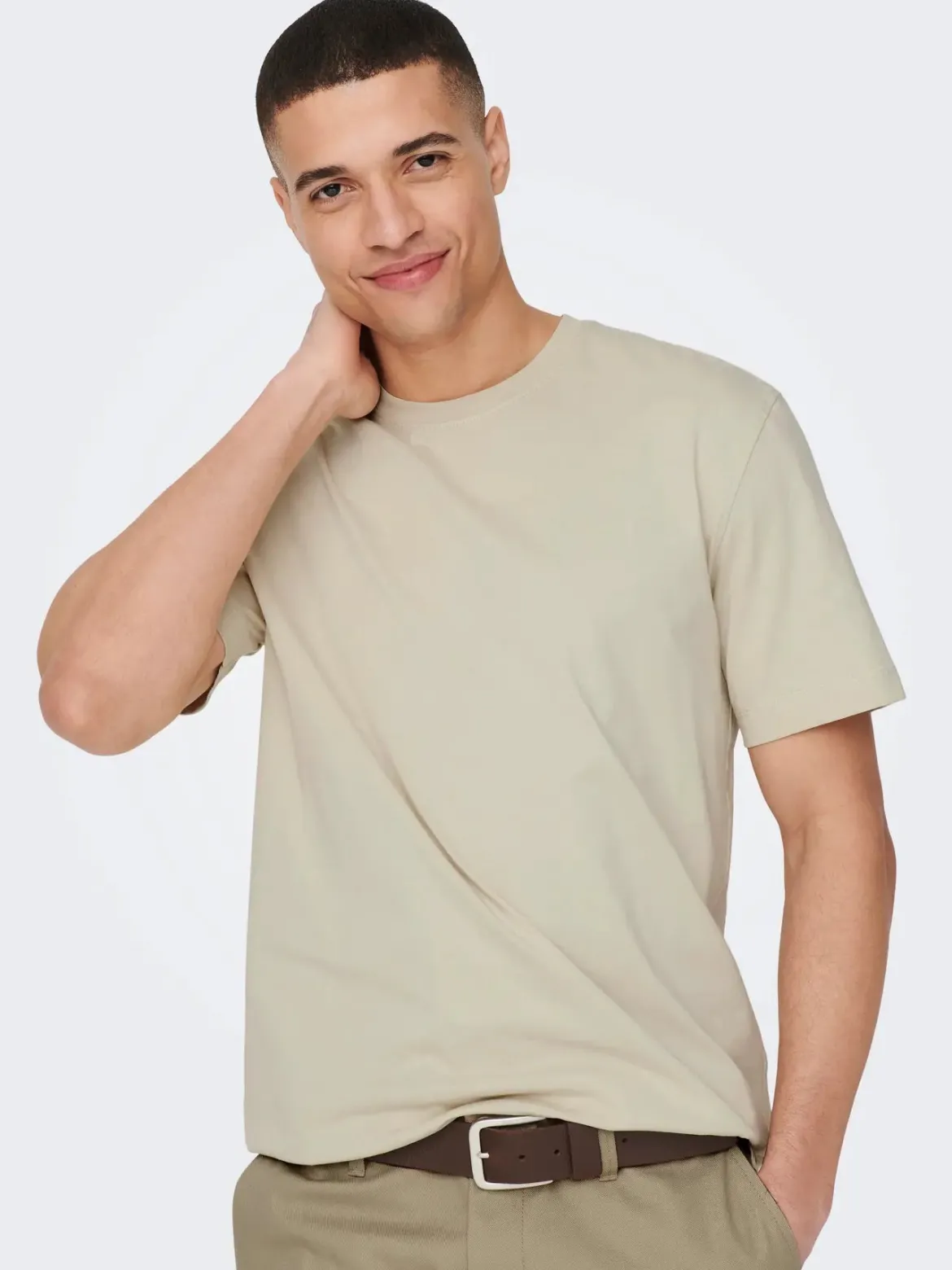 Only and Sons miesten T-paita Onsmax Life Ss Stitch Tee Noos, Pelican