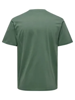 Only and Sons miesten T-paita Onsmax Life Ss Stitch Tee Noos, Dark Forest