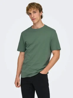 Only and Sons miesten T-paita Onsmax Life Ss Stitch Tee Noos, Dark Forest