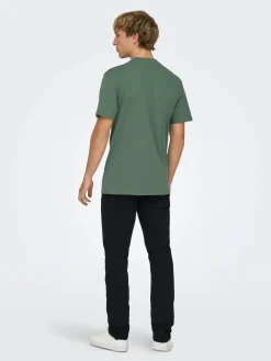 Only and Sons miesten T-paita Onsmax Life Ss Stitch Tee Noos, Dark Forest