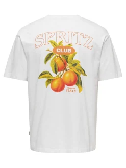 Only and Sons miesten t-paita Spritz Italy Rlx SS Tee, Valkoinen