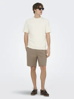 Only and Sons miesten t-paita Tano Life Reg SS Crew Knit, valkoinen
