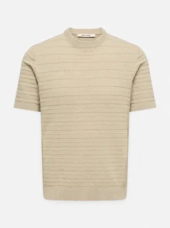 Only and Sons miesten t-paita Tano Life Reg SS Crew Knit, beige
