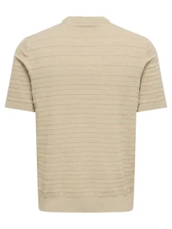 Only and Sons miesten t-paita Tano Life Reg SS Crew Knit, beige