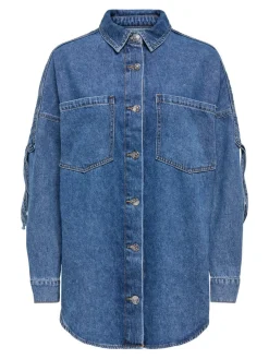 Only naisten farkkutakki Maureen LS Fringe Denim, Sininen, indigo