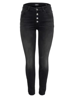 Only Naisten Farkut, Blush Hw Button Sk Ankle Musta