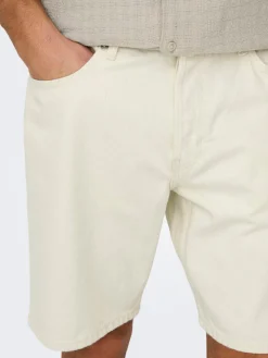 Only & Sons miesten farkkushortsit OnsEdge Pim, Ecru