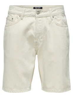 Only & Sons miesten farkkushortsit OnsEdge Pim, Ecru