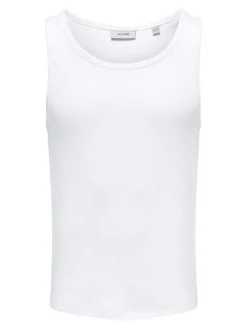 Only & Sons miesten hihaton paita ONSTanner, valkoinen