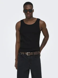 Only & Sons miesten hihaton paita ONSTanner, musta