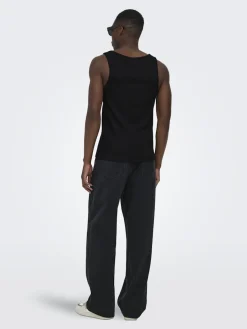 Only & Sons miesten hihaton paita ONSTanner, musta