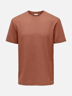 Only & Sons miesten t-paita Onstrey Life Reg SS Frml Tee, Rustic Brown
