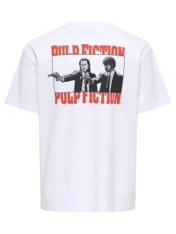 Only & Sons miesten T-paita Pulp Fiction, Bright White