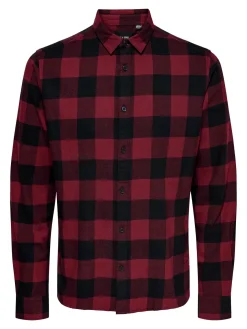 Only & Sons Ruudullinen Kauluspaita Cabernet