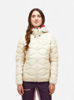 Peak Performance naisten kevytuntivatakki W Helium Down Hood Jacket, luonnonvalkoinen