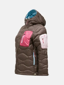 Peak Performance naisten untuvatakki Helium Utility Down Hood Jacket, kaakaonruskea