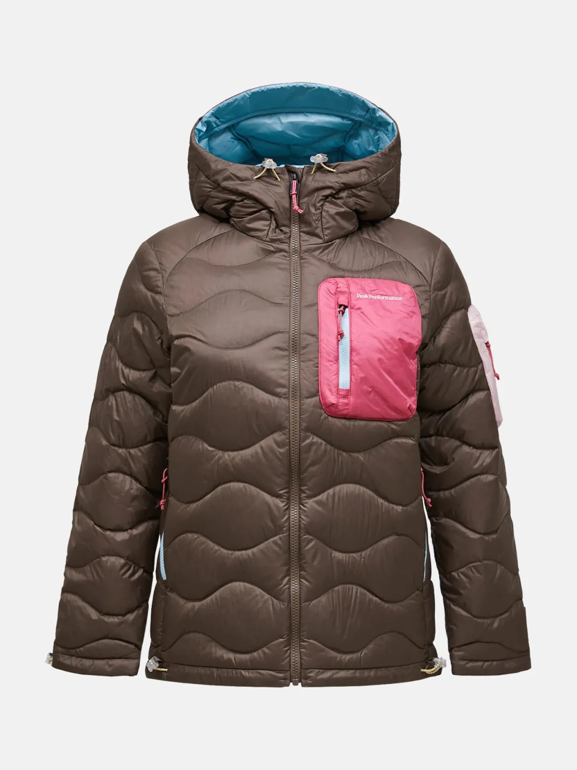 Peak Performance naisten untuvatakki Helium Utility Down Hood Jacket, kaakaonruskea
