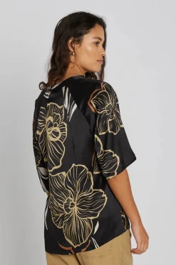 Philosophy Blues Original naisten pusero Indana Blouse, musta kuosi
