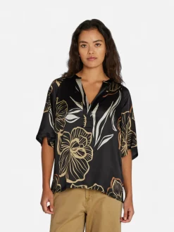 Philosophy Blues Original naisten pusero Indana Blouse, musta kuosi