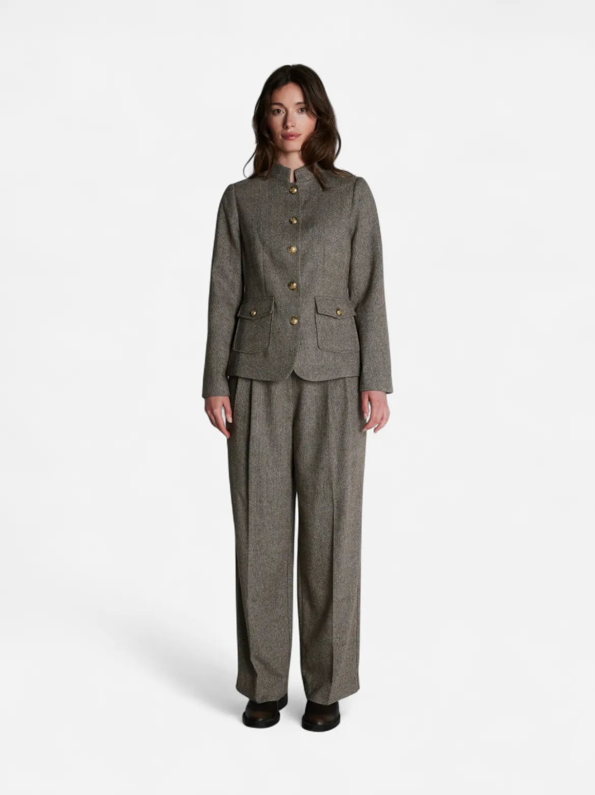 Philosophy Blues Original naisten housut Dania, ruskea kuosillinen
