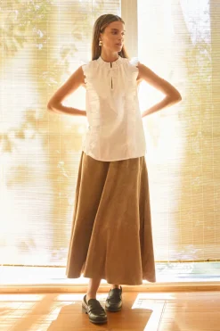 Philosophy Blues Original naisten hame Jono Suede Long Skirt, kameli