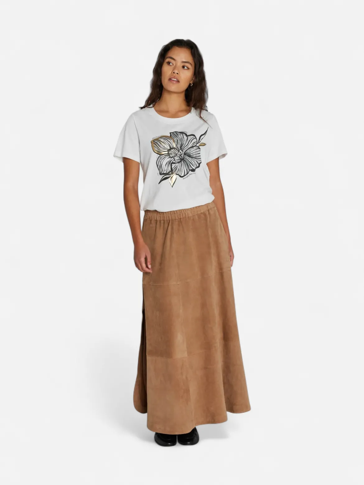 Philosophy Blues Original naisten hame Jono Suede Long Skirt, kameli