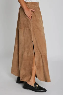 Philosophy Blues Original naisten hame Jono Suede Long Skirt, kameli