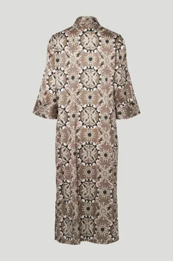 Philosophy Blues Original naisten mekko, SILKY SIMBIA DRESS Ruskea Kuosi