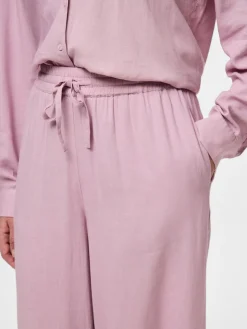 Pieces naisten housut, PCPIA HW WIDE PANTS Dawn Pink