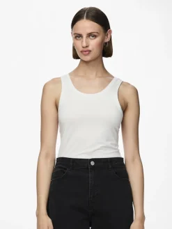 Pieces Naisten Toppi PCSIRENE TANK TOP Bright White