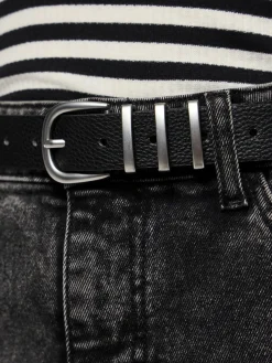 Pieces naisten vyö, PCLEA JEANS BELT Black Black W/Silver