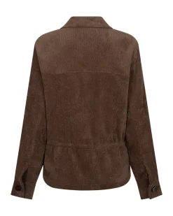 Red Button naisten paitatakki Drew Overblouse Finecord, tummanruskea