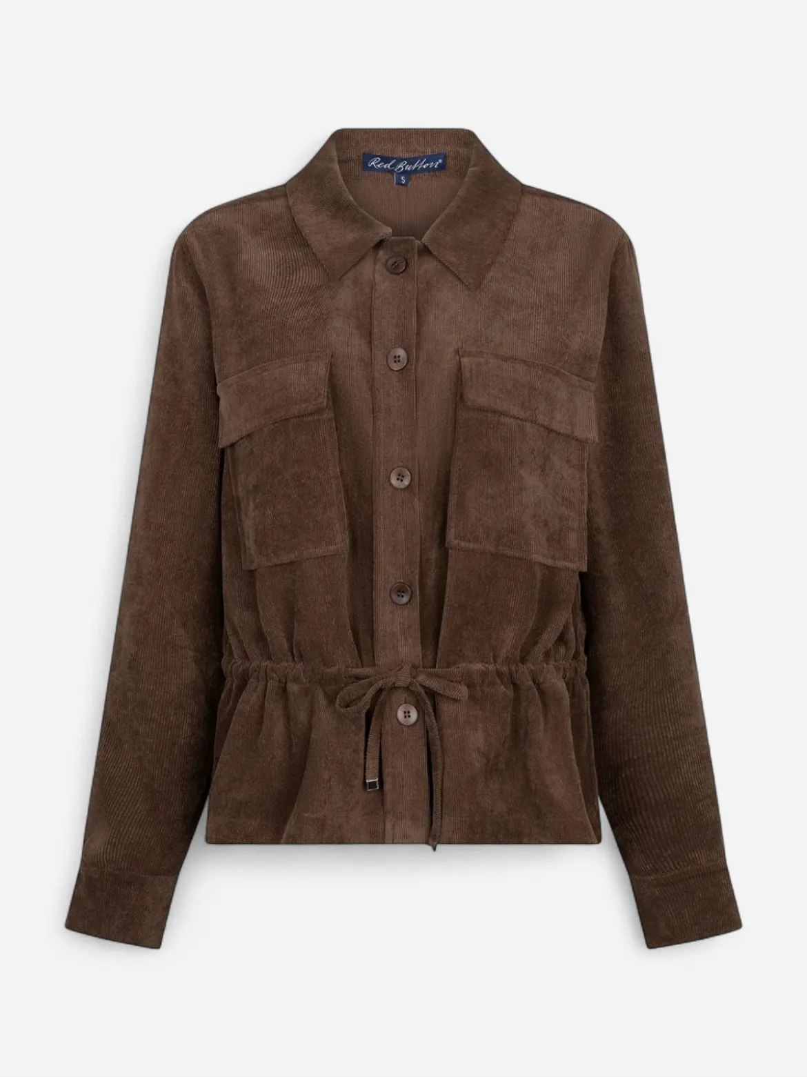Red Button naisten paitatakki Drew Overblouse Finecord, tummanruskea