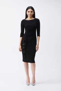 Ribkoff Naisten Mekko, SILKY KNIT SEQUINS DRESS Musta