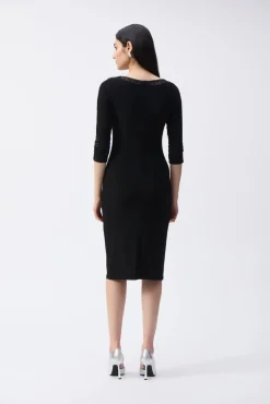 Ribkoff Naisten Mekko, SILKY KNIT SEQUINS DRESS Musta