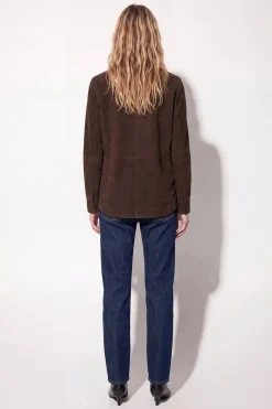 Rock and Blue naisten nahkatakki Cassy Shirt Jacket, tummanruskea